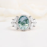 SR14139 Moss Agate Ring - Additional view