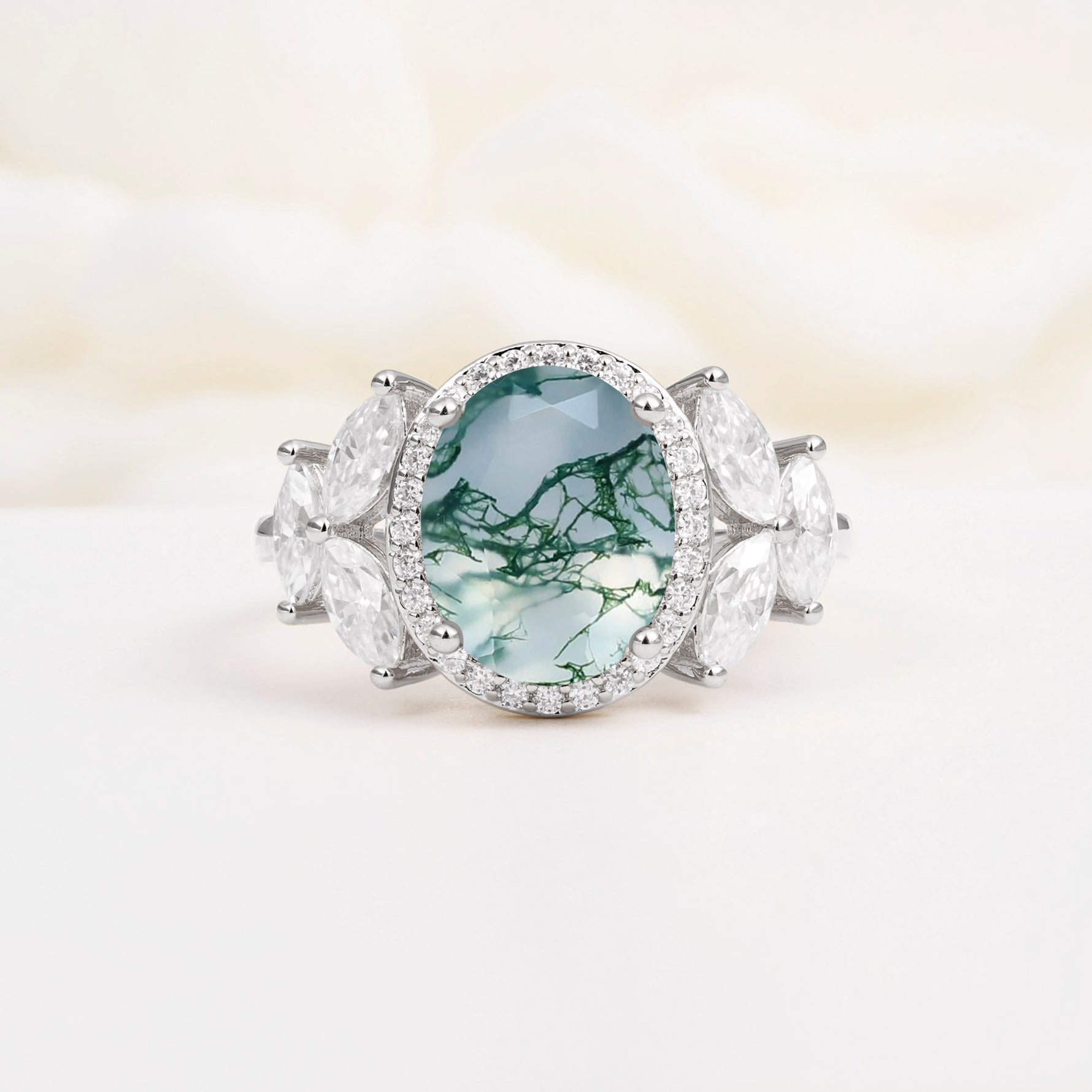 SR14139 Moss Agate Ring - Additional view