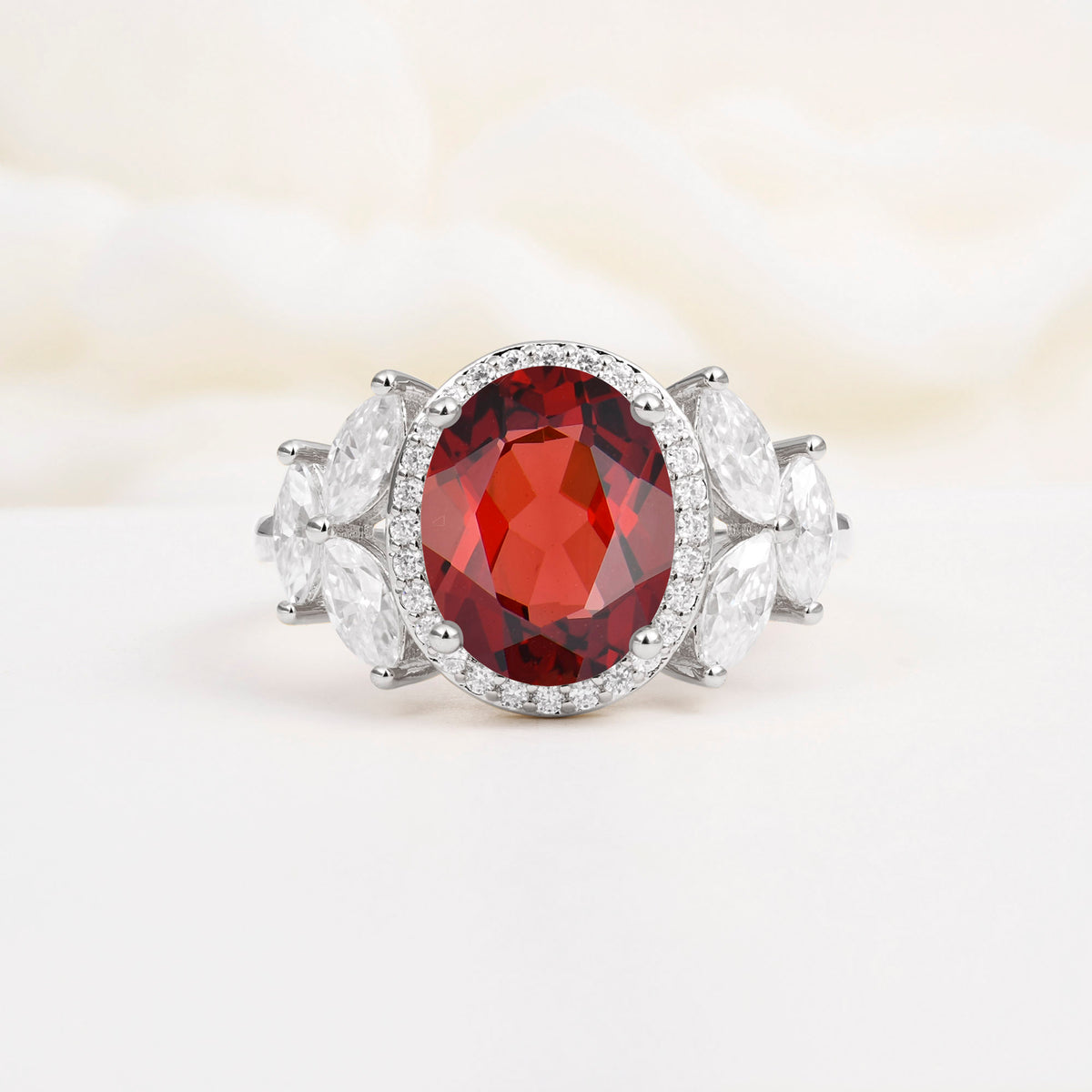 SR14139 Garnet Ring - Additional view