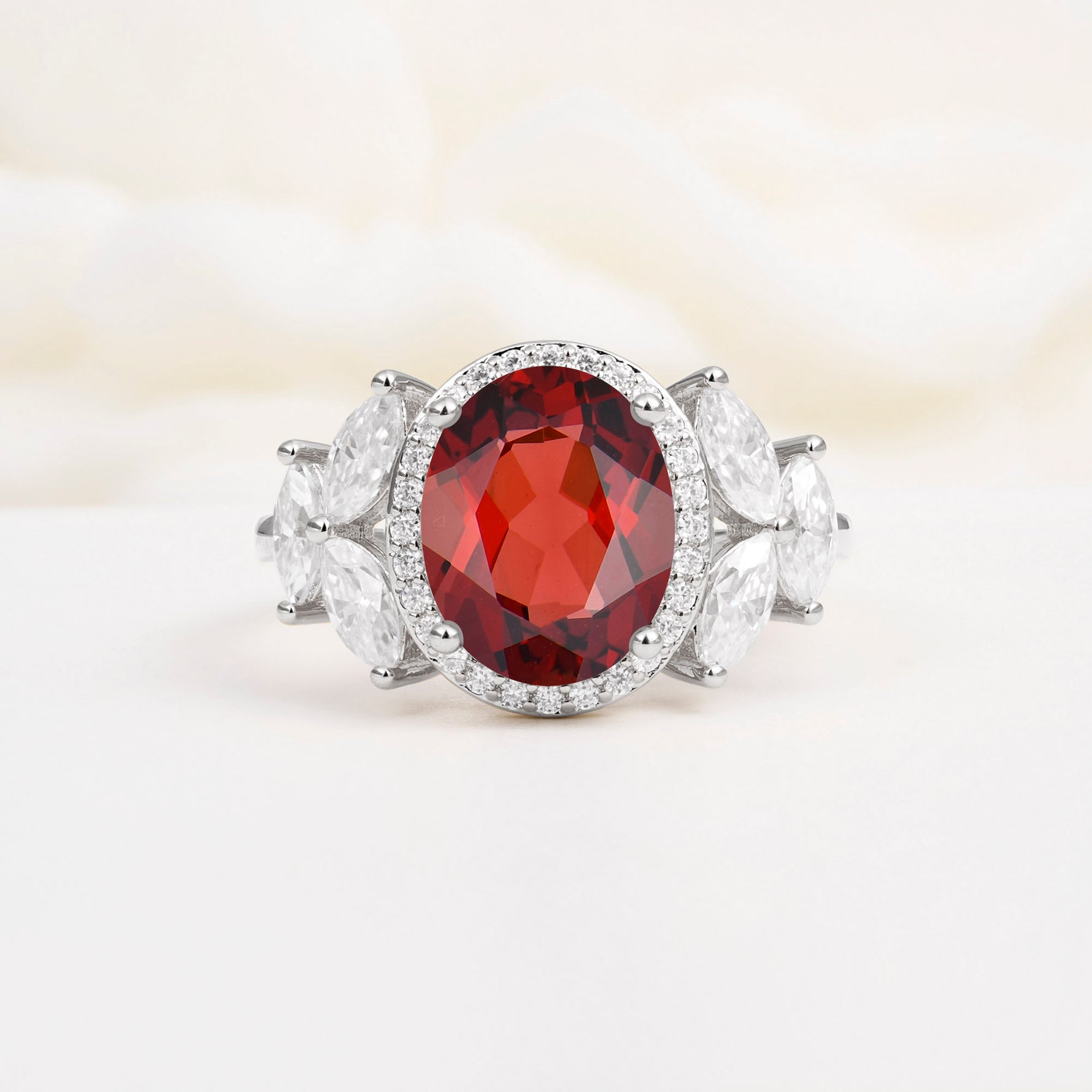 SR14139 Garnet Ring - Additional view