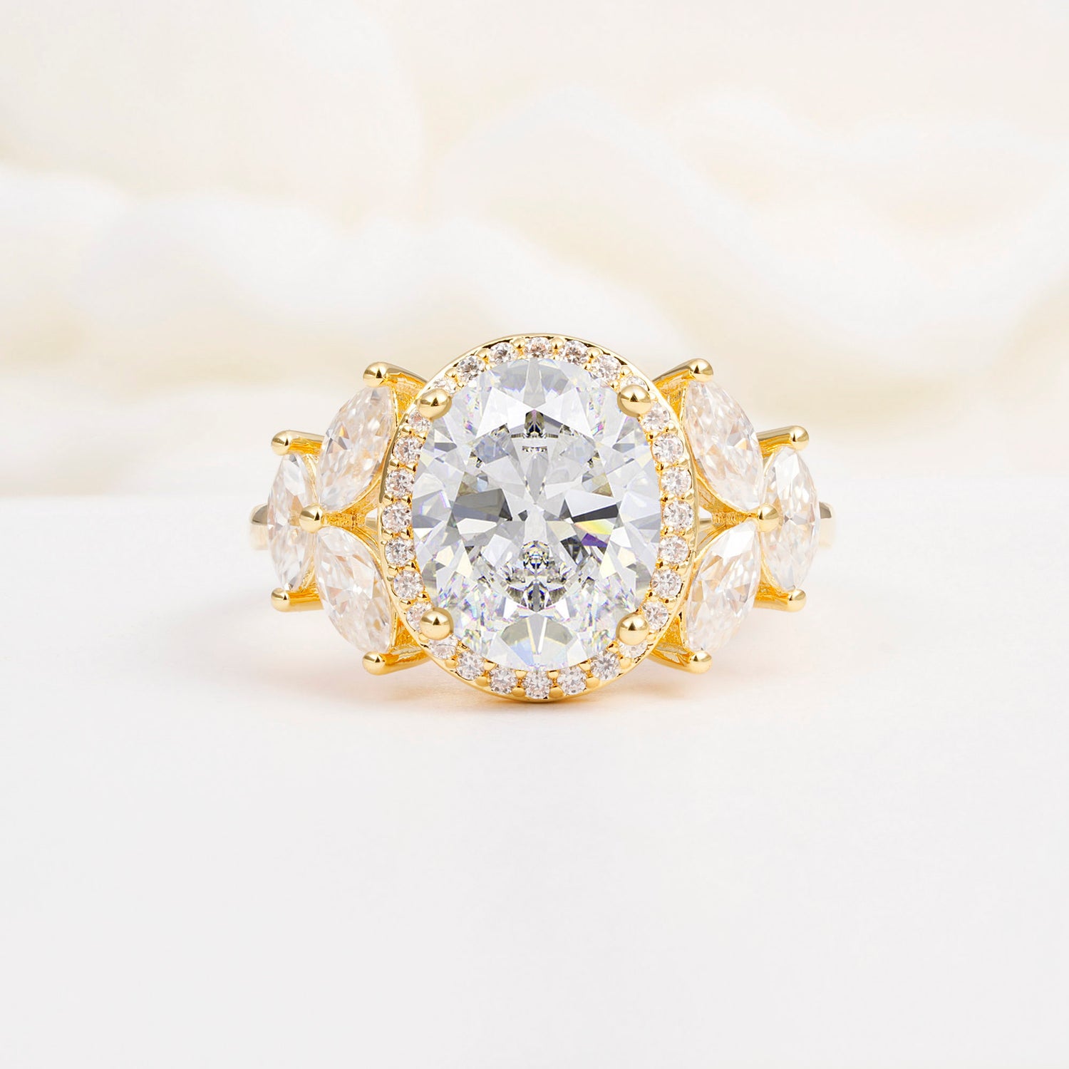 SR14139 Moissanite Ring - Yellow-Gold