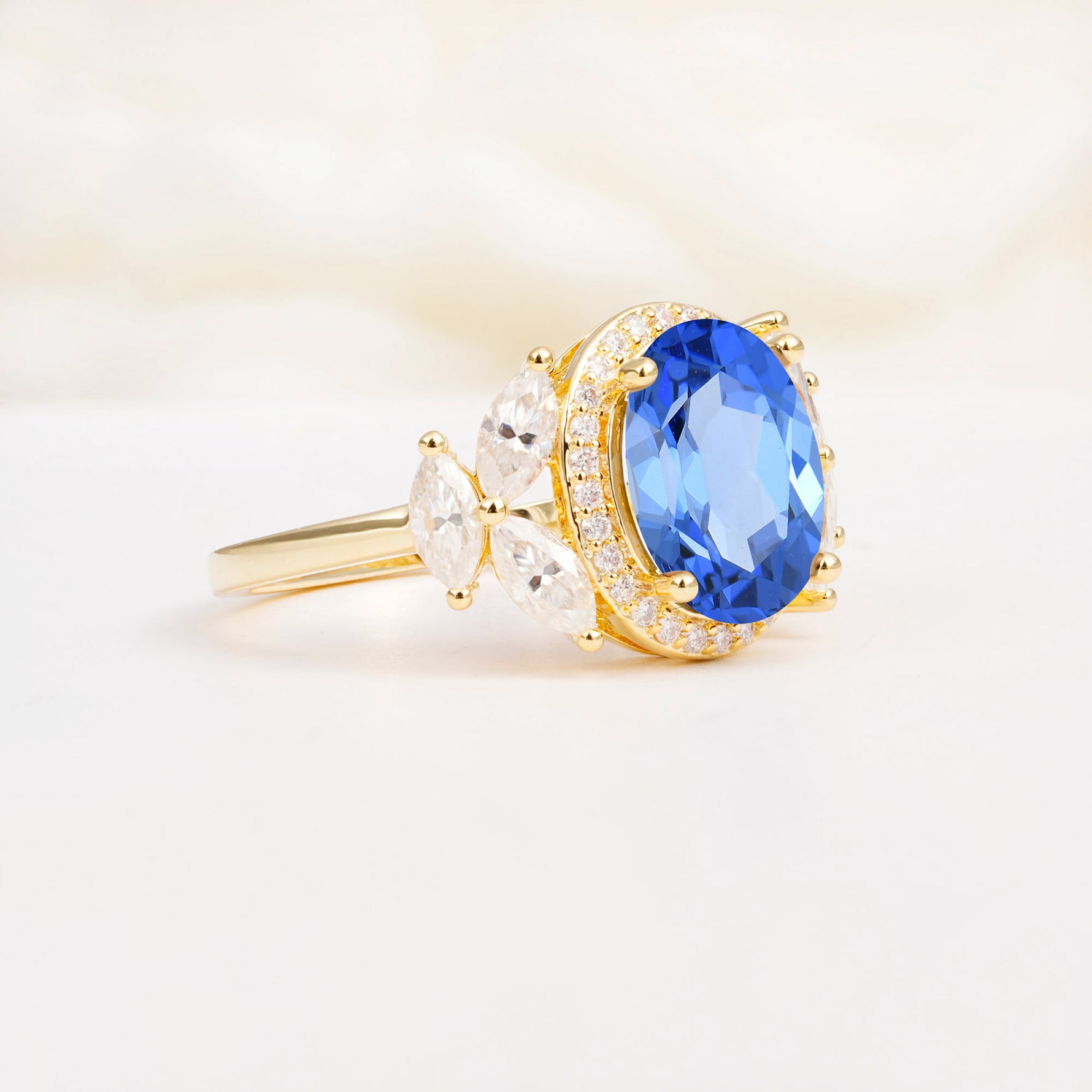 SR14139 Sapphire Ring - White-Gold