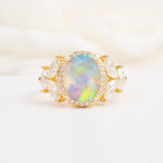 SR14139 Fire Opal Ring - Yellow-Gold