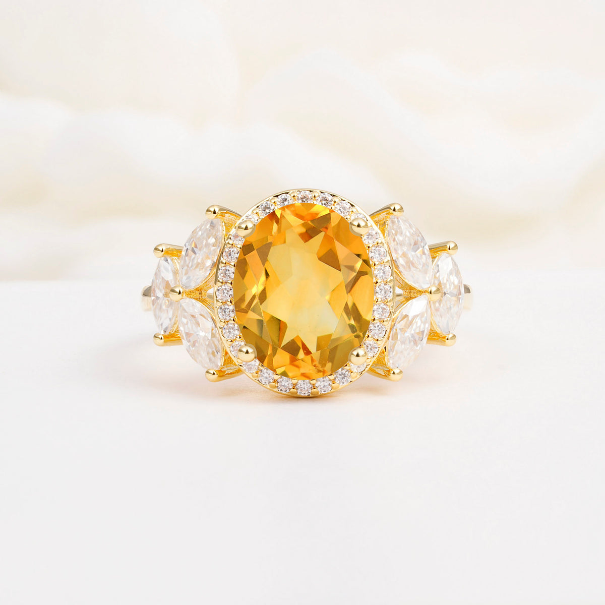 SR14139 Citrine Ring - Yellow-Gold