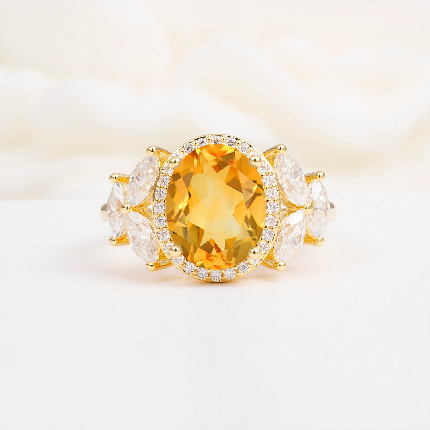 SR14139 Citrine Ring - Yellow-Gold