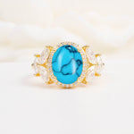 SR14139 Turquoise Ring - Yellow-Gold