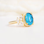 SR14139 Turquoise Ring - White-Gold