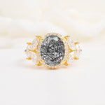 SR14139 Black Rutilated Quartz Ring - Yellow-Gold