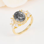 SR14139 Black Rutilated Quartz Ring - Additional view