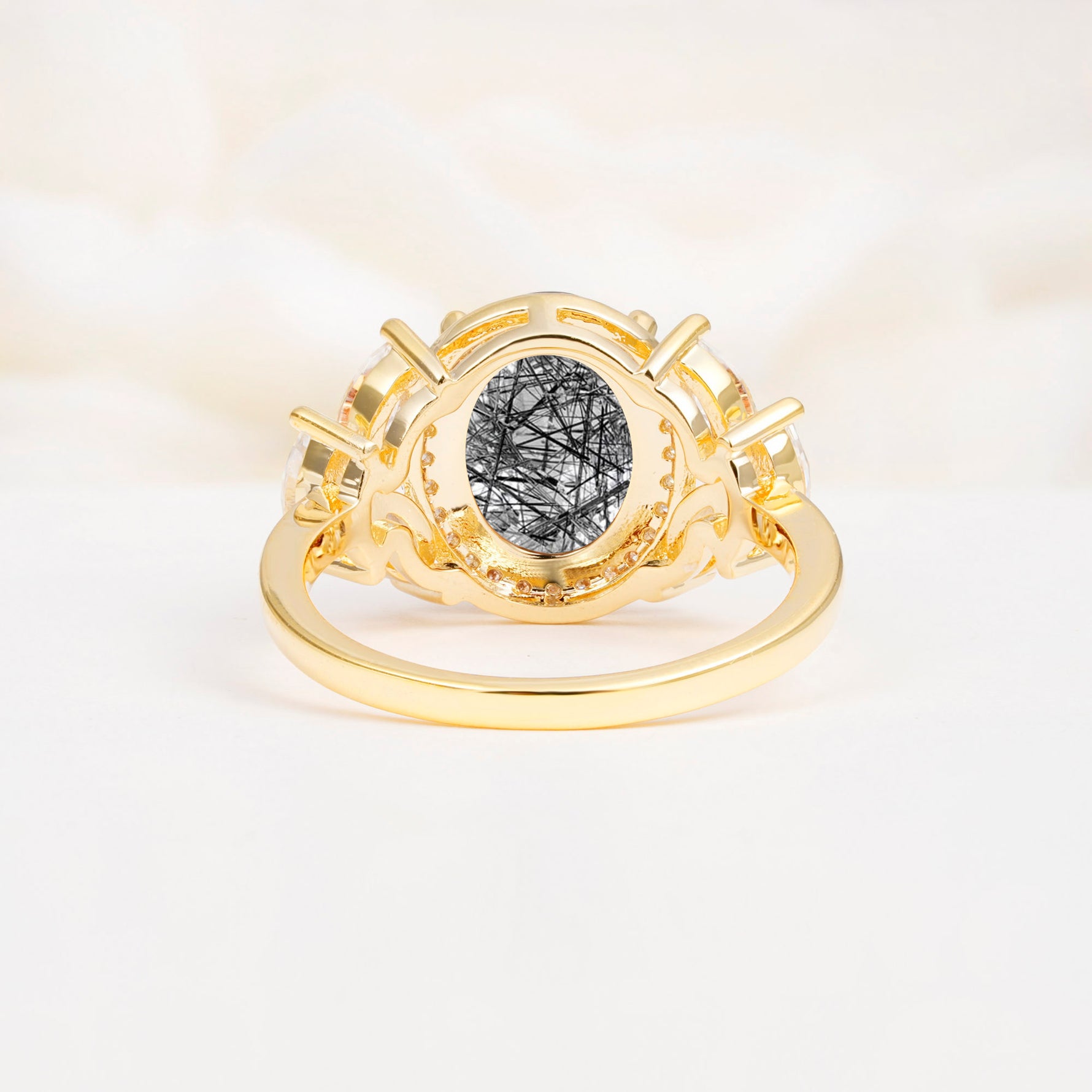 SR14139 Black Rutilated Quartz Ring - Additional view
