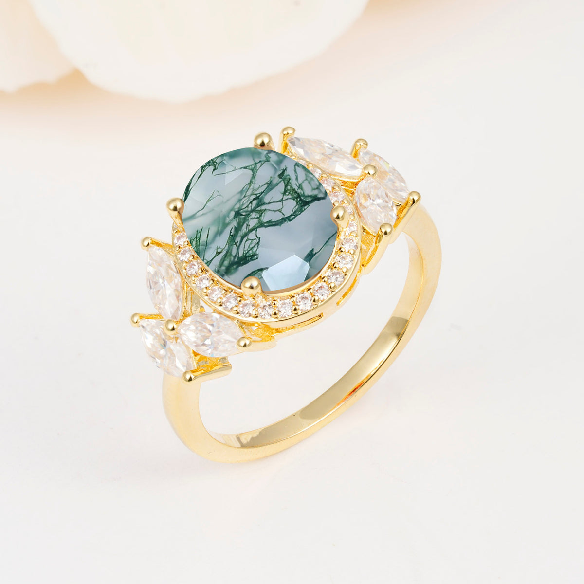SR14139 Moss Agate Ring - Additional view