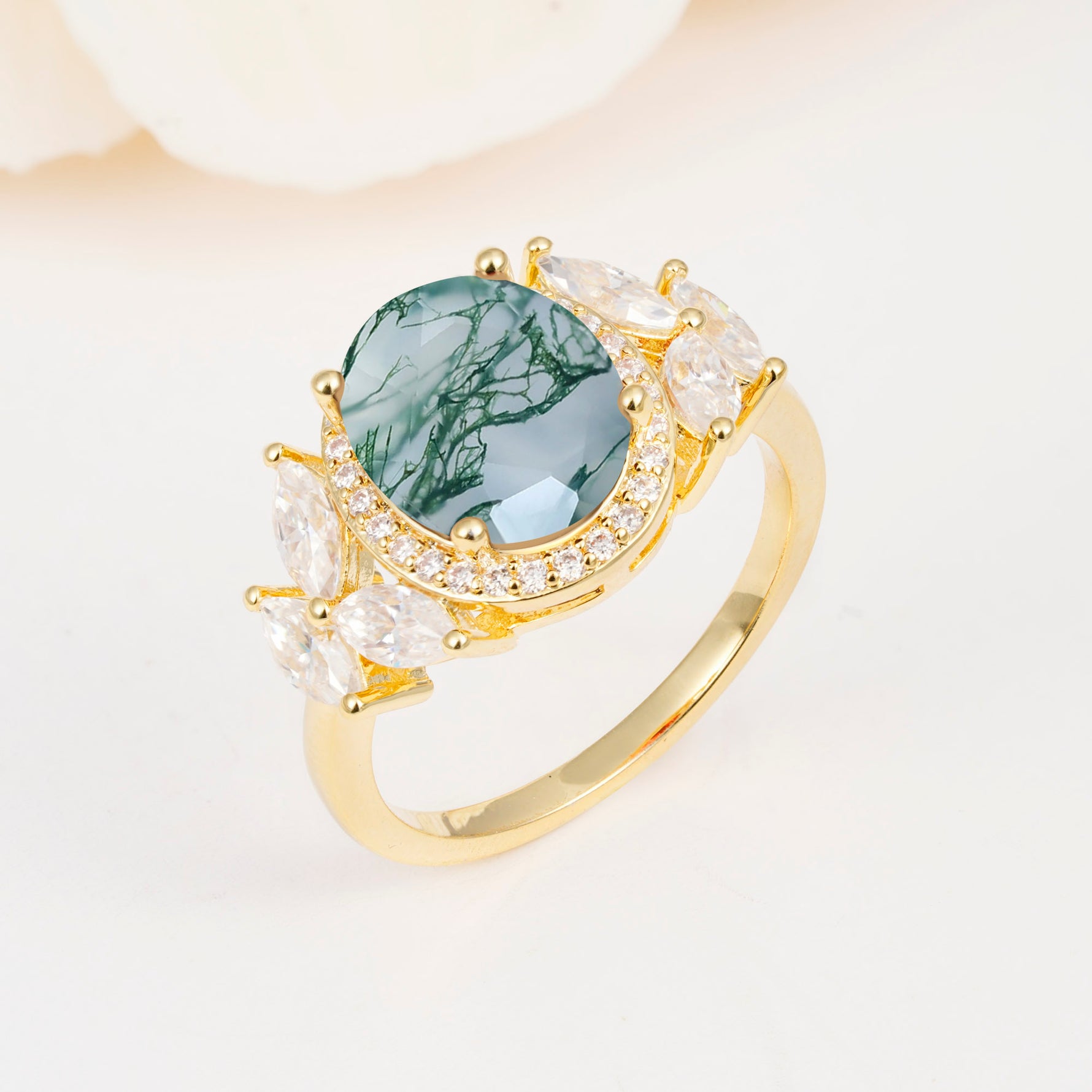 SR14139 Moss Agate Ring - Additional view