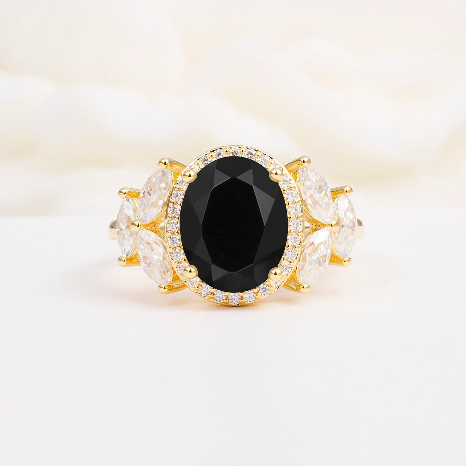 SR14139 Black Onyx Ring - Yellow-Gold