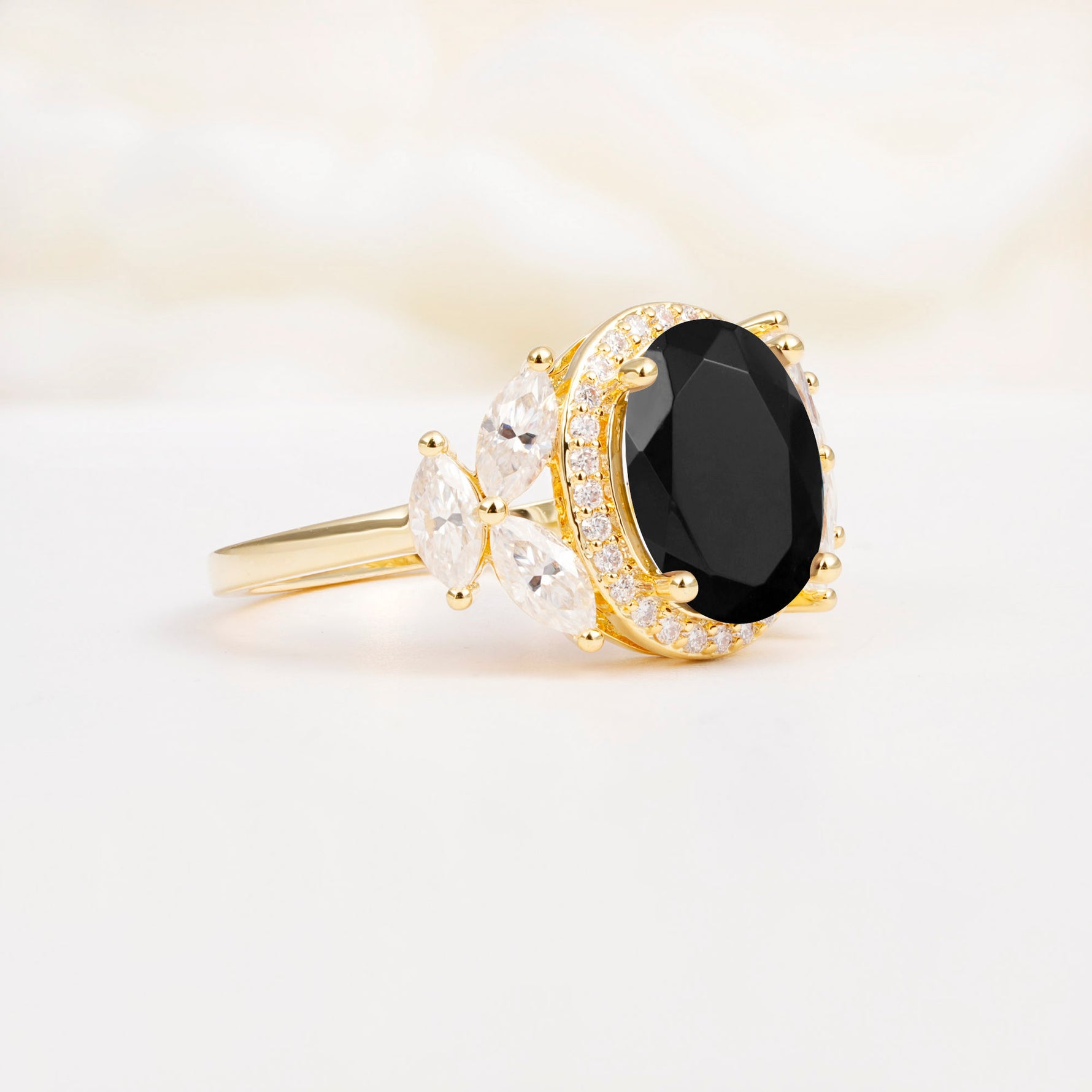 SR14139 Black Onyx Ring - White-Gold