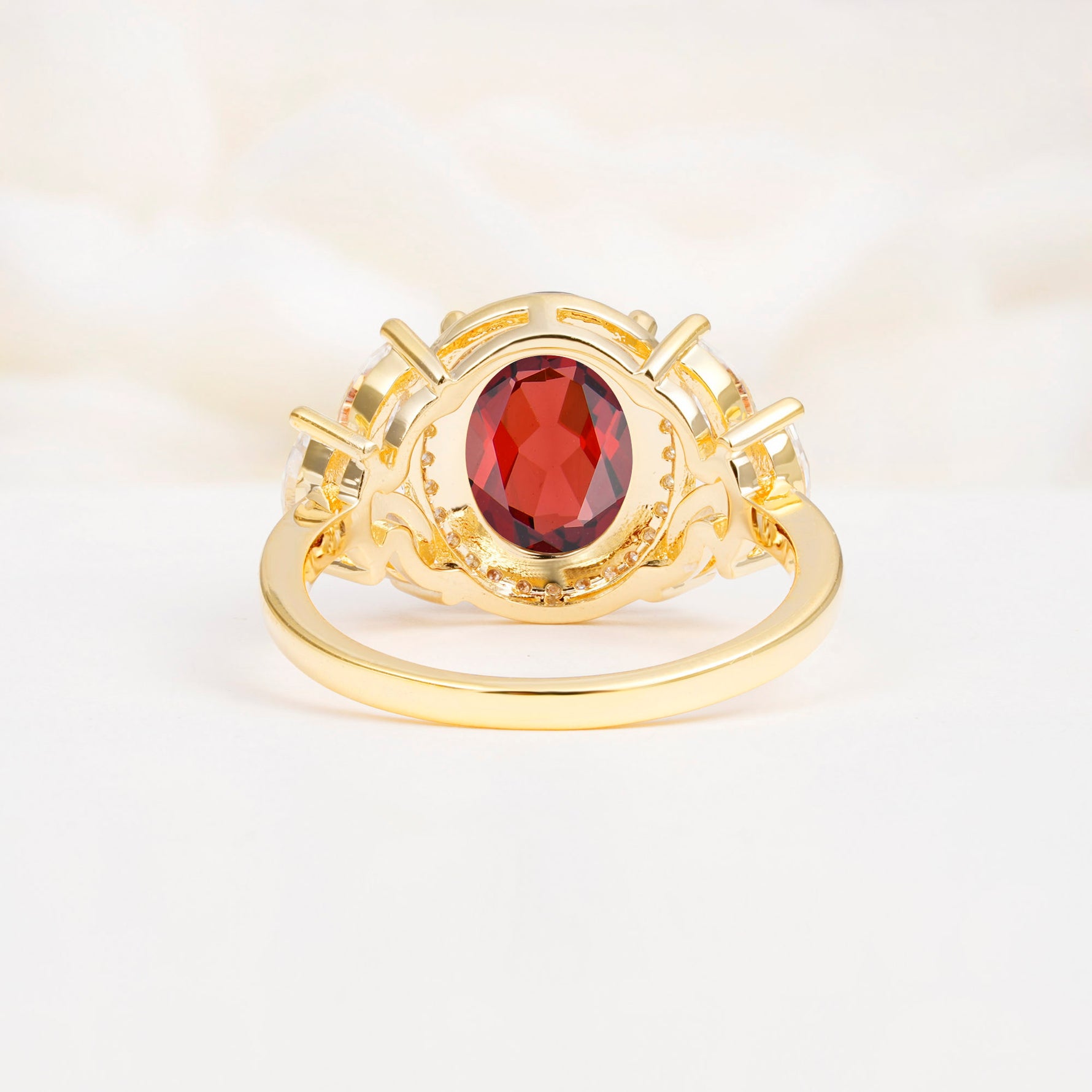 SR14139 Garnet Ring - Additional view