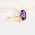 SR14139 Amethyst Ring - White-Gold