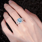 SR14139 Aquamarine Ring - Rose-Gold