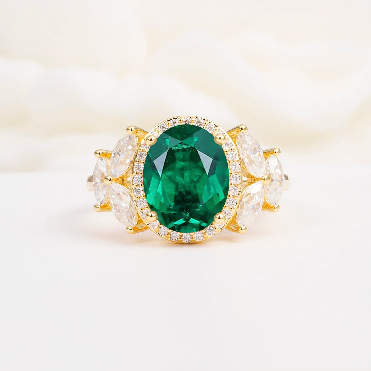 SR14139 Emerald Ring - Yellow-Gold