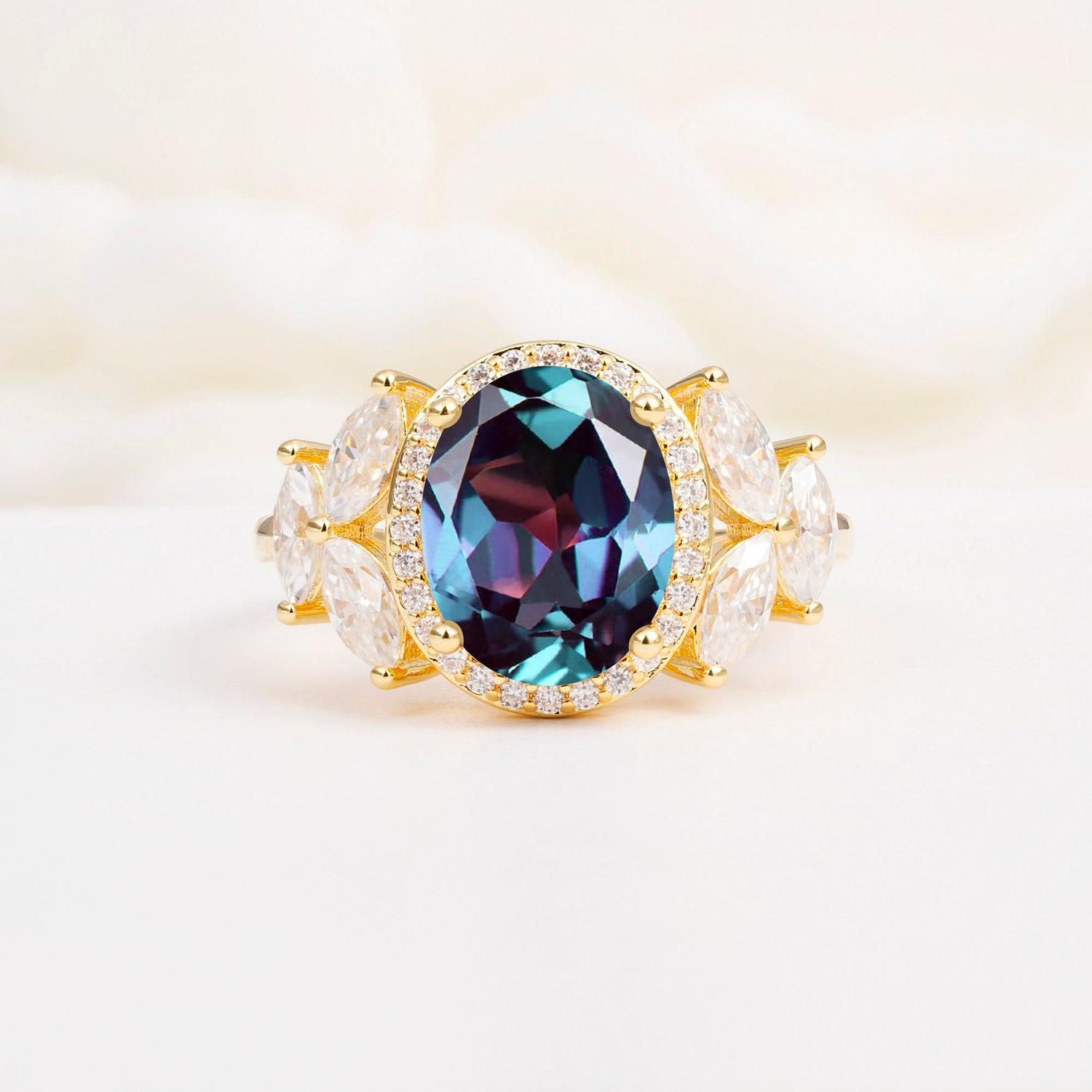 SR14139 Alexandrite Ring - Yellow-Gold