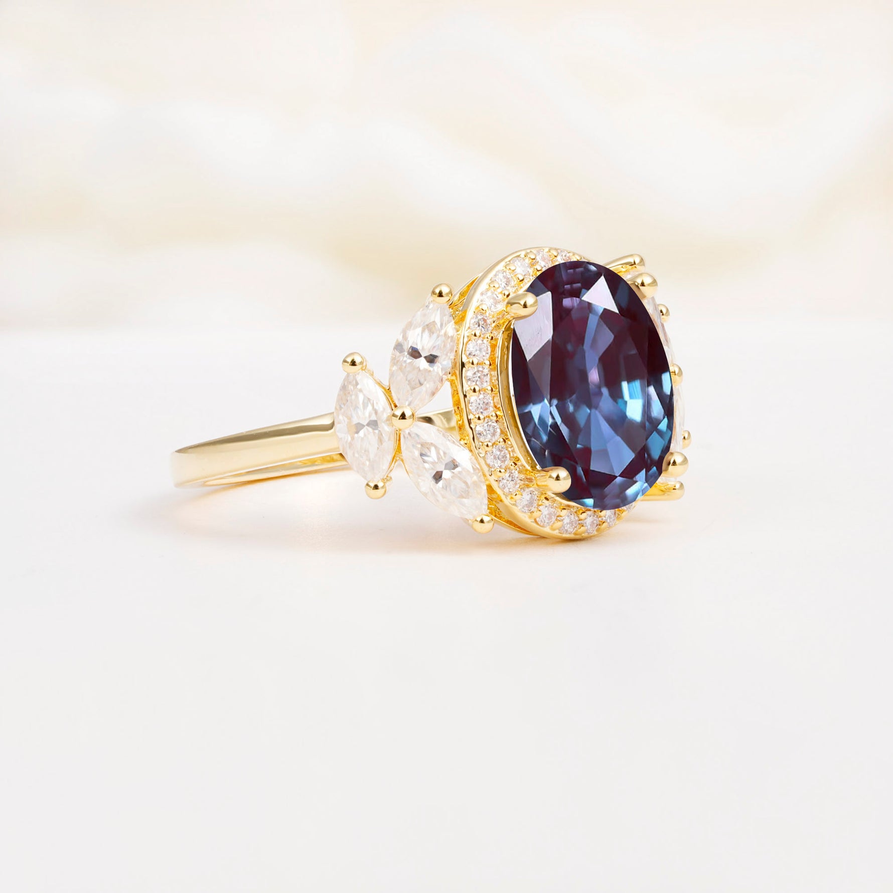 SR14139 Alexandrite Ring - White-Gold