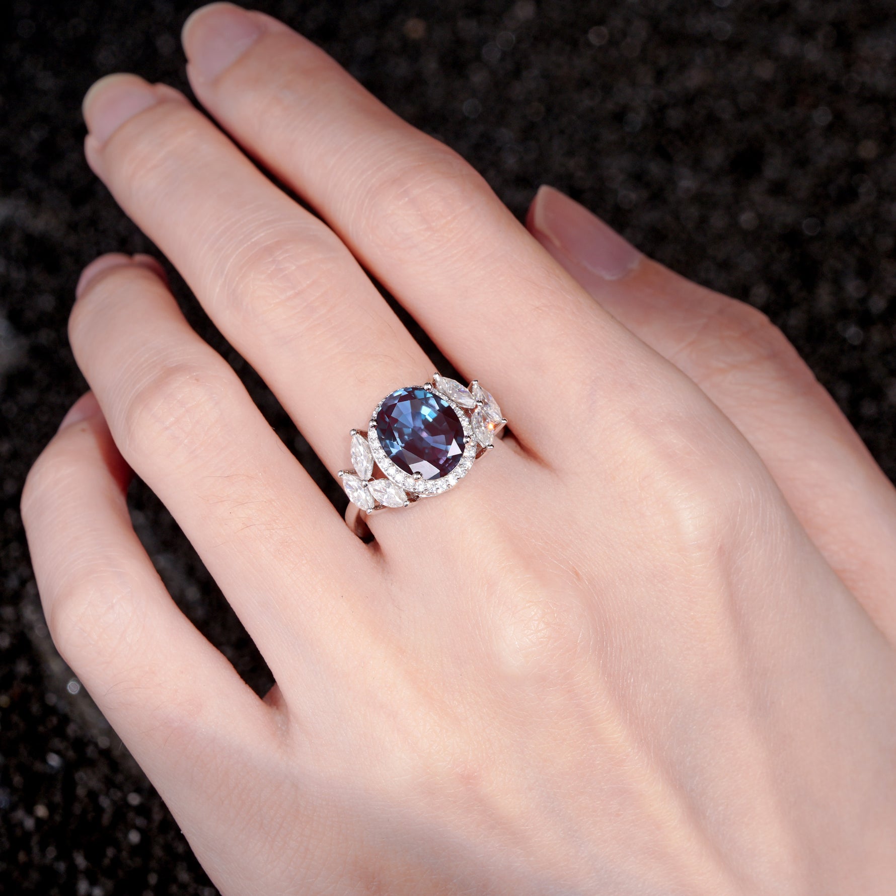 SR14139 Alexandrite Ring - Rose-Gold