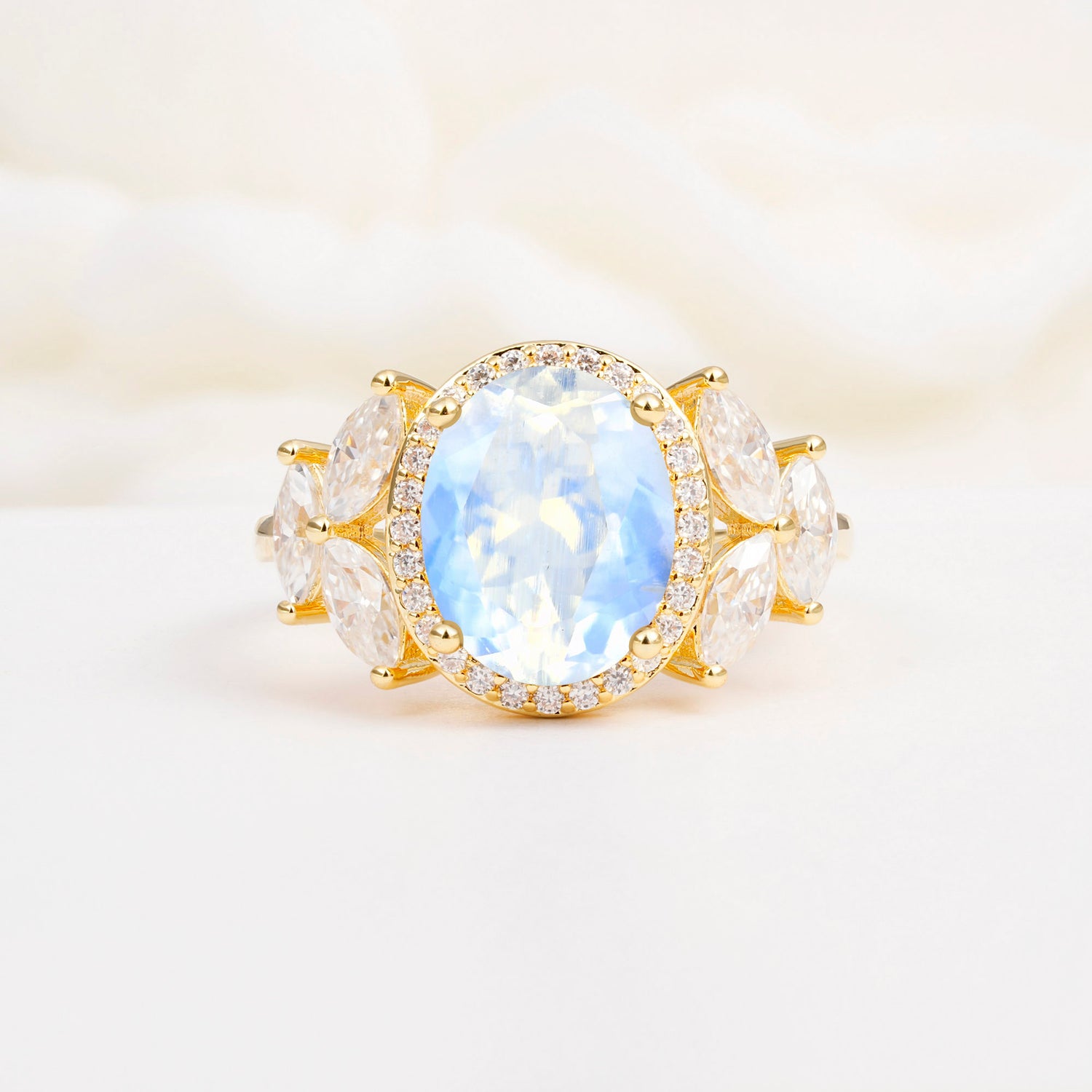 SR14139 Moonstone Ring - Yellow-Gold