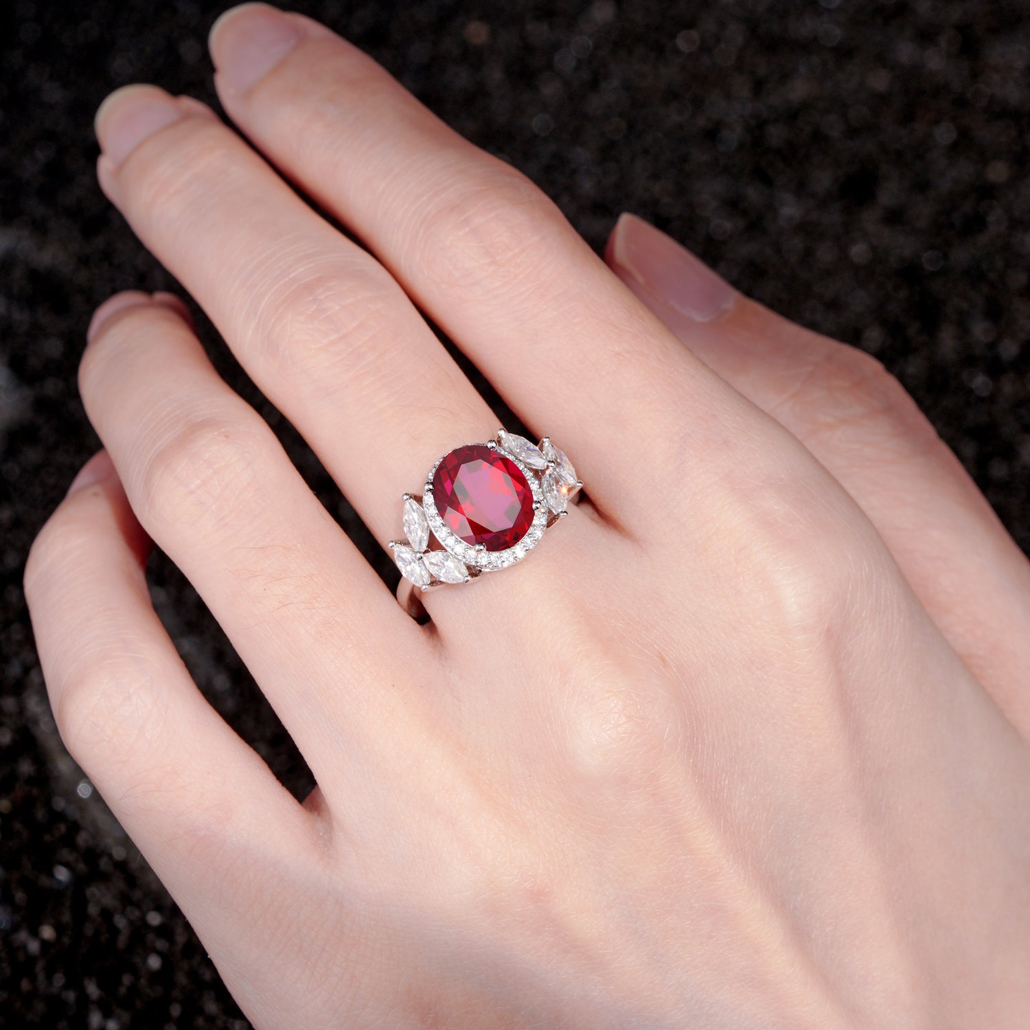SR14139 Ruby Ring - Rose-Gold