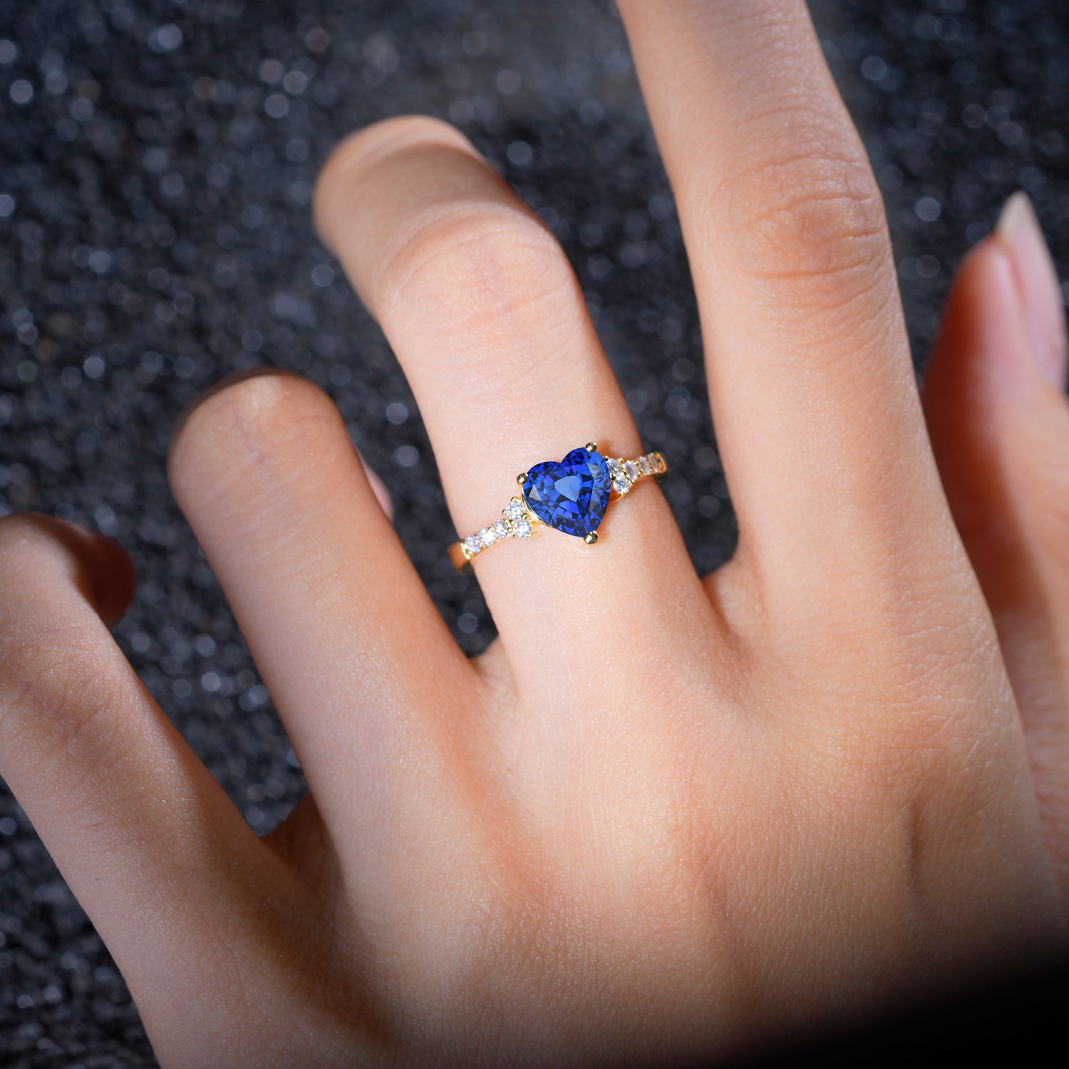 Romantic Heart Cut Sapphire Engagement Ring