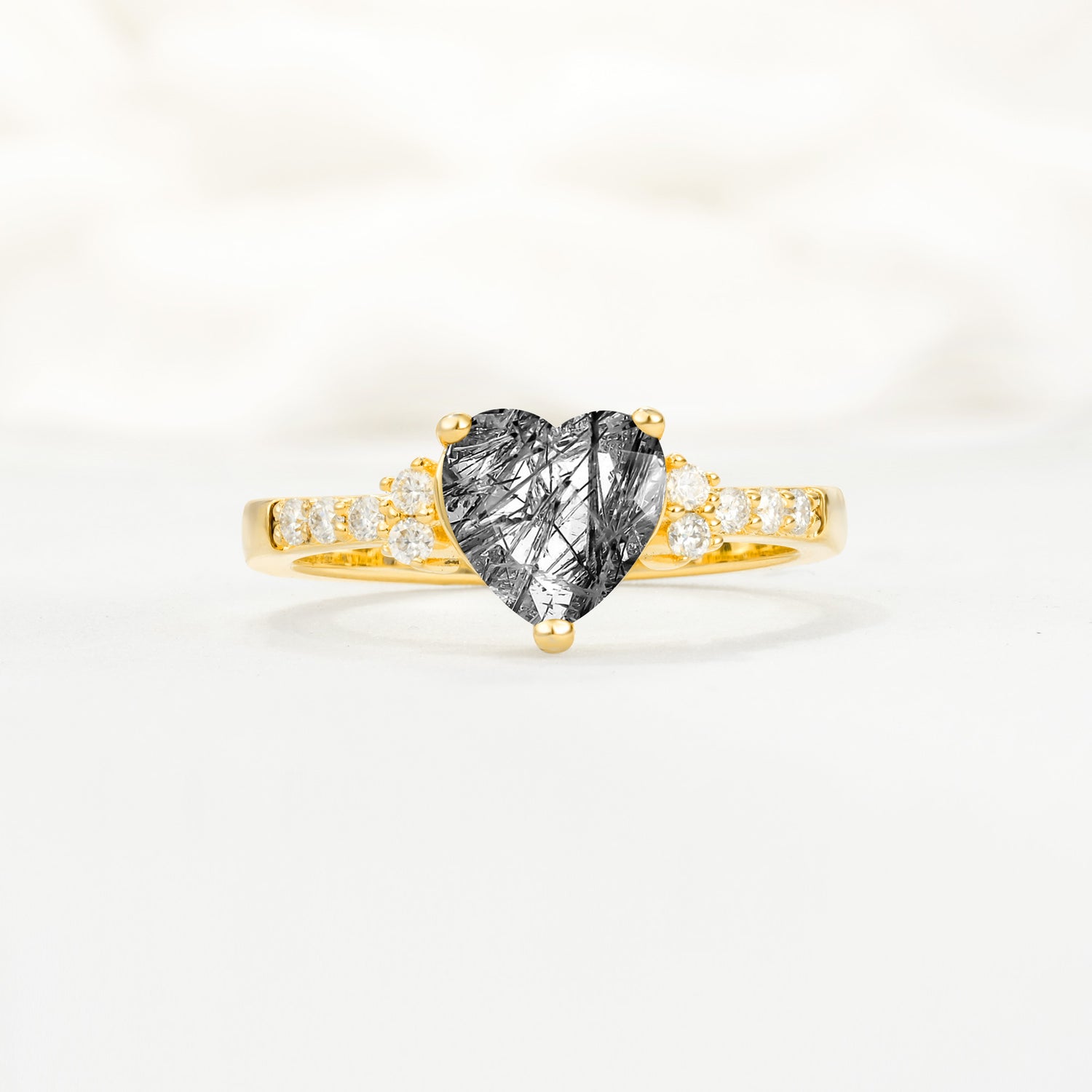 SR15211 Black Rutilated Quartz Ring - Additional view