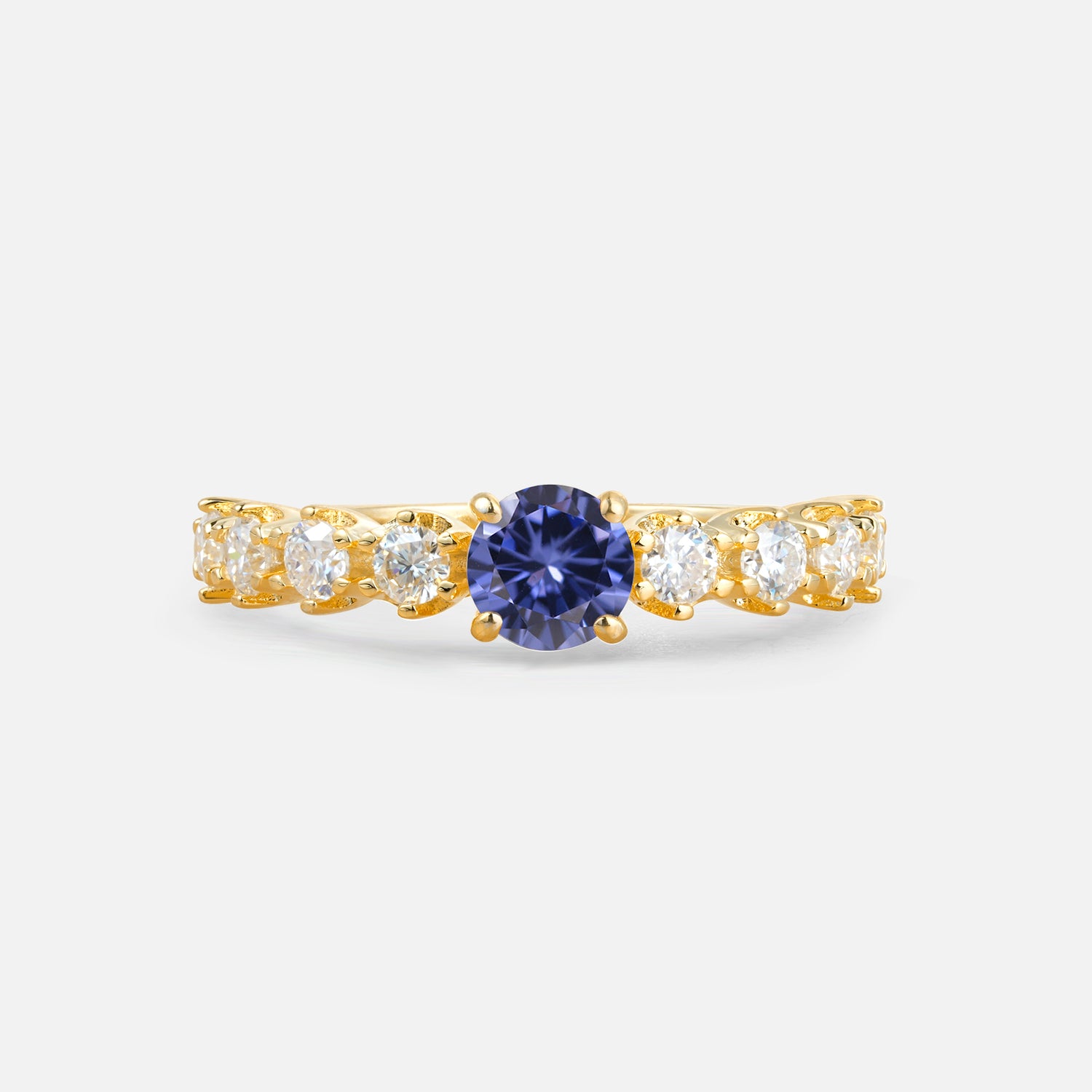 Classic Round-Shaped Tanzanite Ring for Proposal and Anniversary Gifts