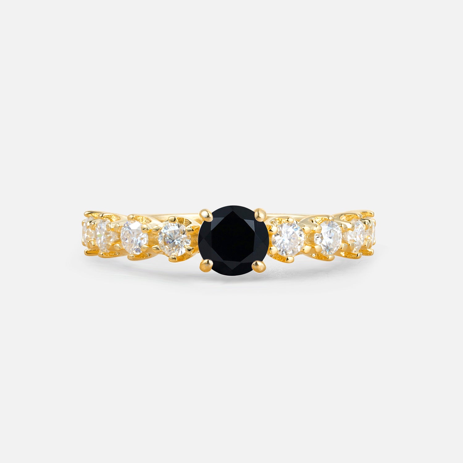 Classic Round-Shaped Black Onyx Ring for Proposal and Anniversary Gifts