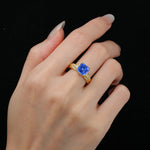 Emerald Cut Sapphire Engagement Ring with Floral Vine Side Stones - Additional view