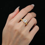 Emerald Cut Lab Diamond Engagement Ring with Floral Vine Side Stones - Additional view