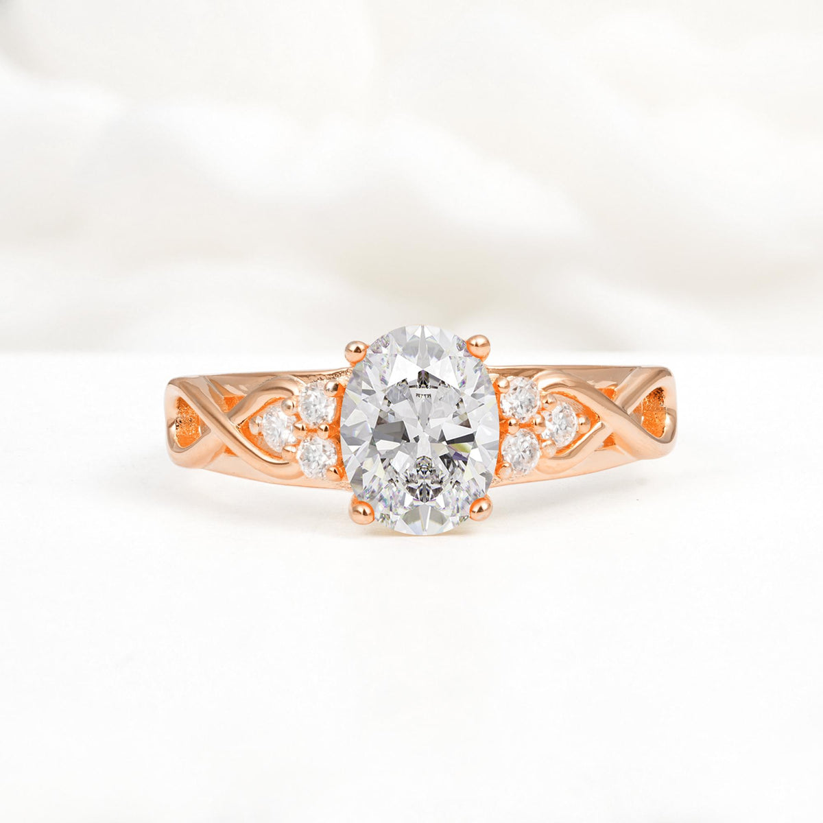 Oval Cut Moissanite Infinity Engagement Ring - Additional view