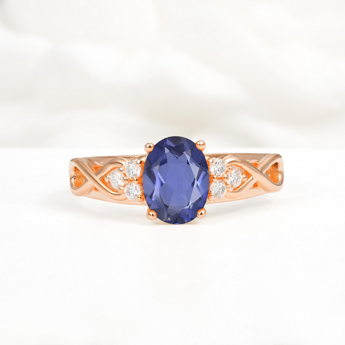Oval Cut Tanzanite Infinity Engagement Ring - Additional view
