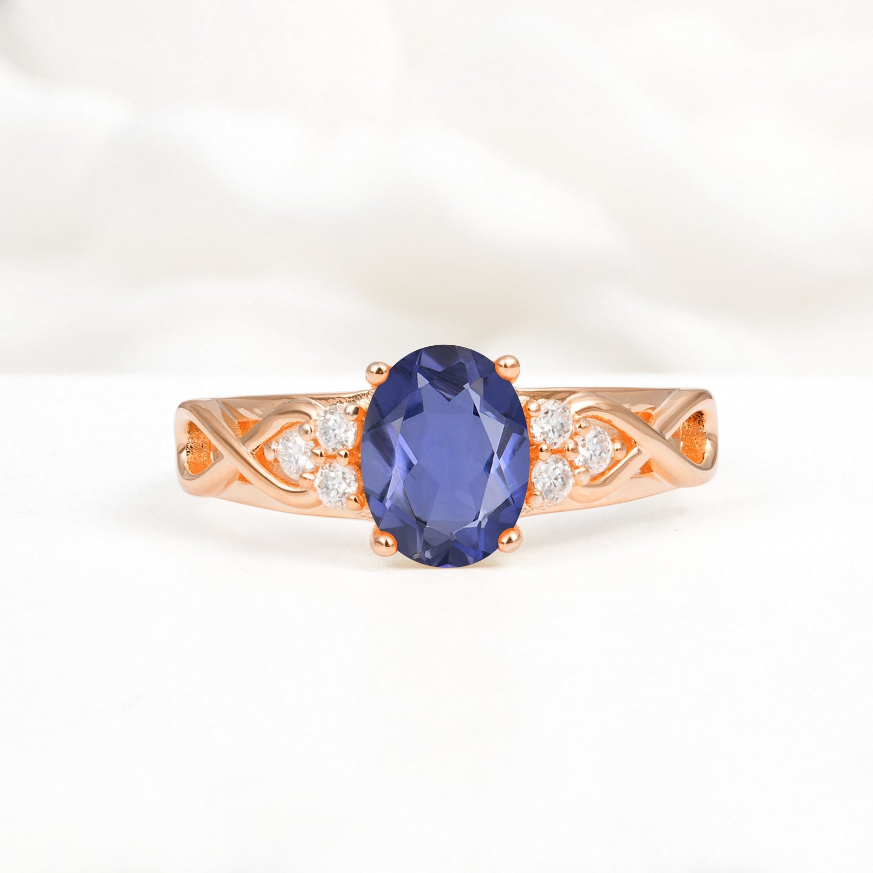 Oval Cut Tanzanite Infinity Engagement Ring - Additional view