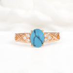 Oval Cut Turquoise Infinity Engagement Ring - Additional view
