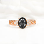 Oval Cut Black Rutilated Quartz Infinity Engagement Ring - Additional view