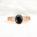 Oval Cut Black Onyx Infinity Engagement Ring - Additional view