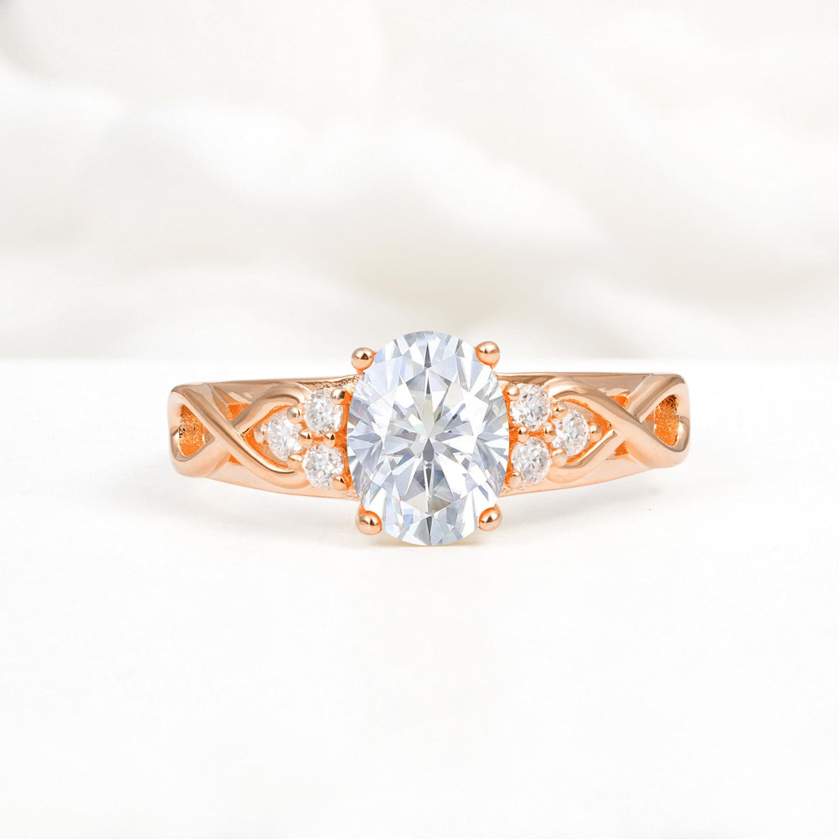 Oval Cut Lab Diamond Infinity Engagement Ring - Additional view