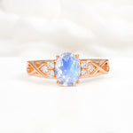 Oval Cut Moonstone Infinity Engagement Ring - Additional view