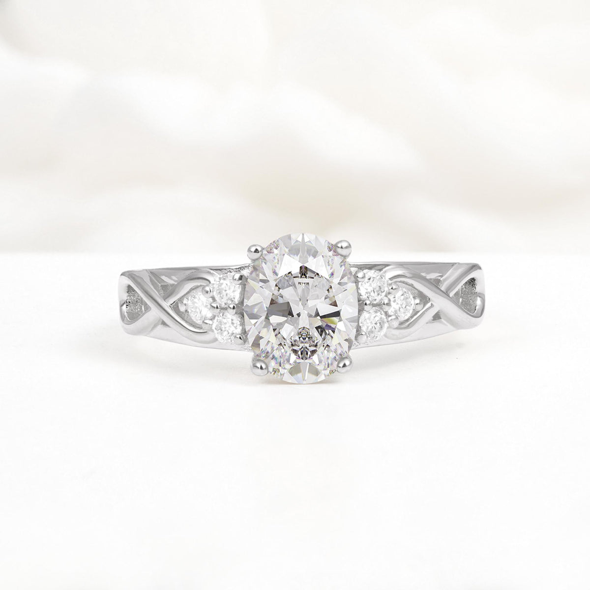 Oval Cut Moissanite Infinity Engagement Ring - Additional view