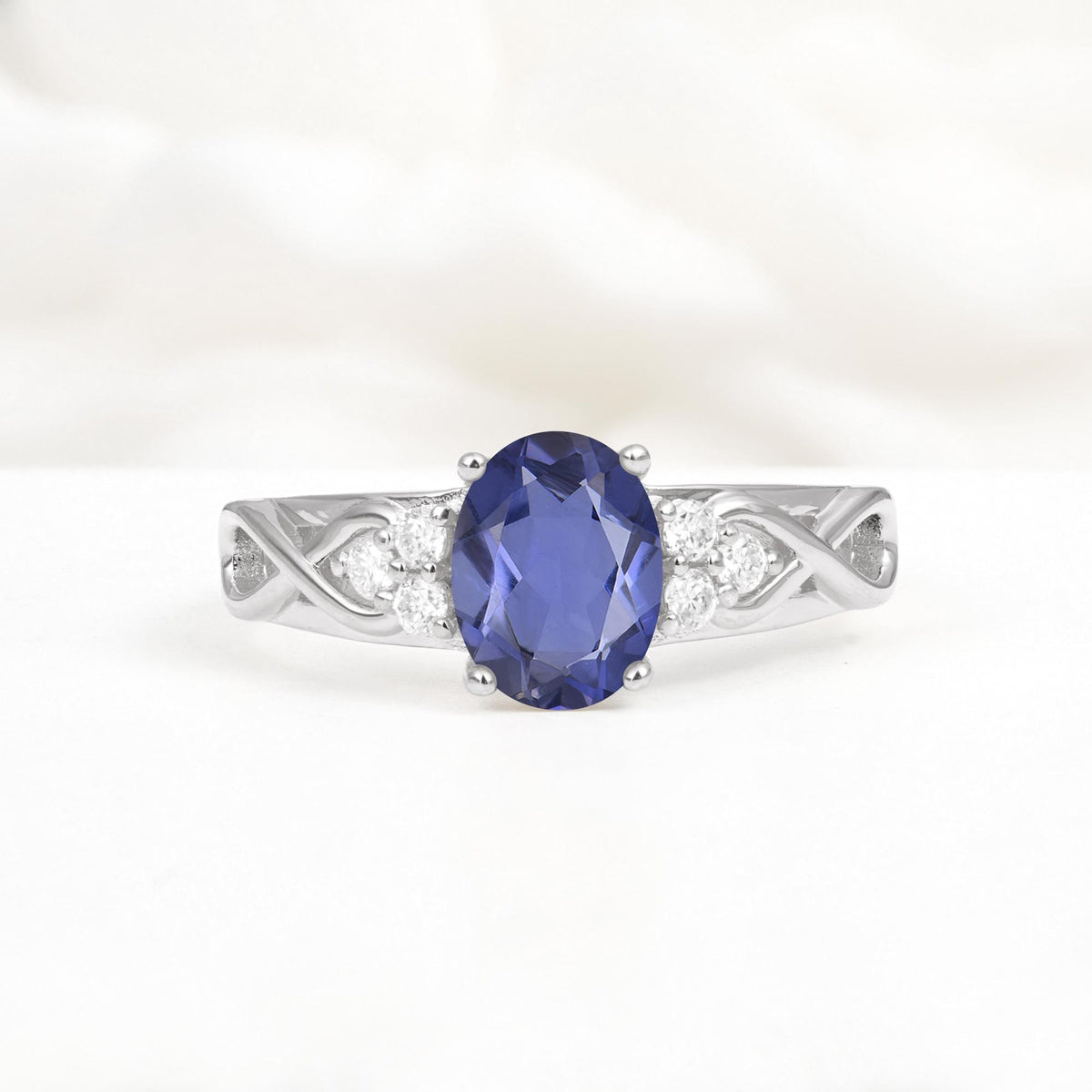 Oval Cut Tanzanite Infinity Engagement Ring - Additional view