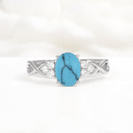 Oval Cut Turquoise Infinity Engagement Ring - Additional view