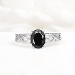 Oval Cut Black Onyx Infinity Engagement Ring - Additional view