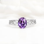 Oval Cut Amethyst Infinity Engagement Ring - Additional view