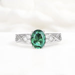Oval Cut Emerald Infinity Engagement Ring - Additional view