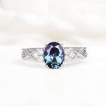 Oval Cut Alexandrite Infinity Engagement Ring - Additional view