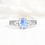 Oval Cut Moonstone Infinity Engagement Ring - Additional view