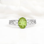 Oval Cut Peridot Infinity Engagement Ring - Additional view